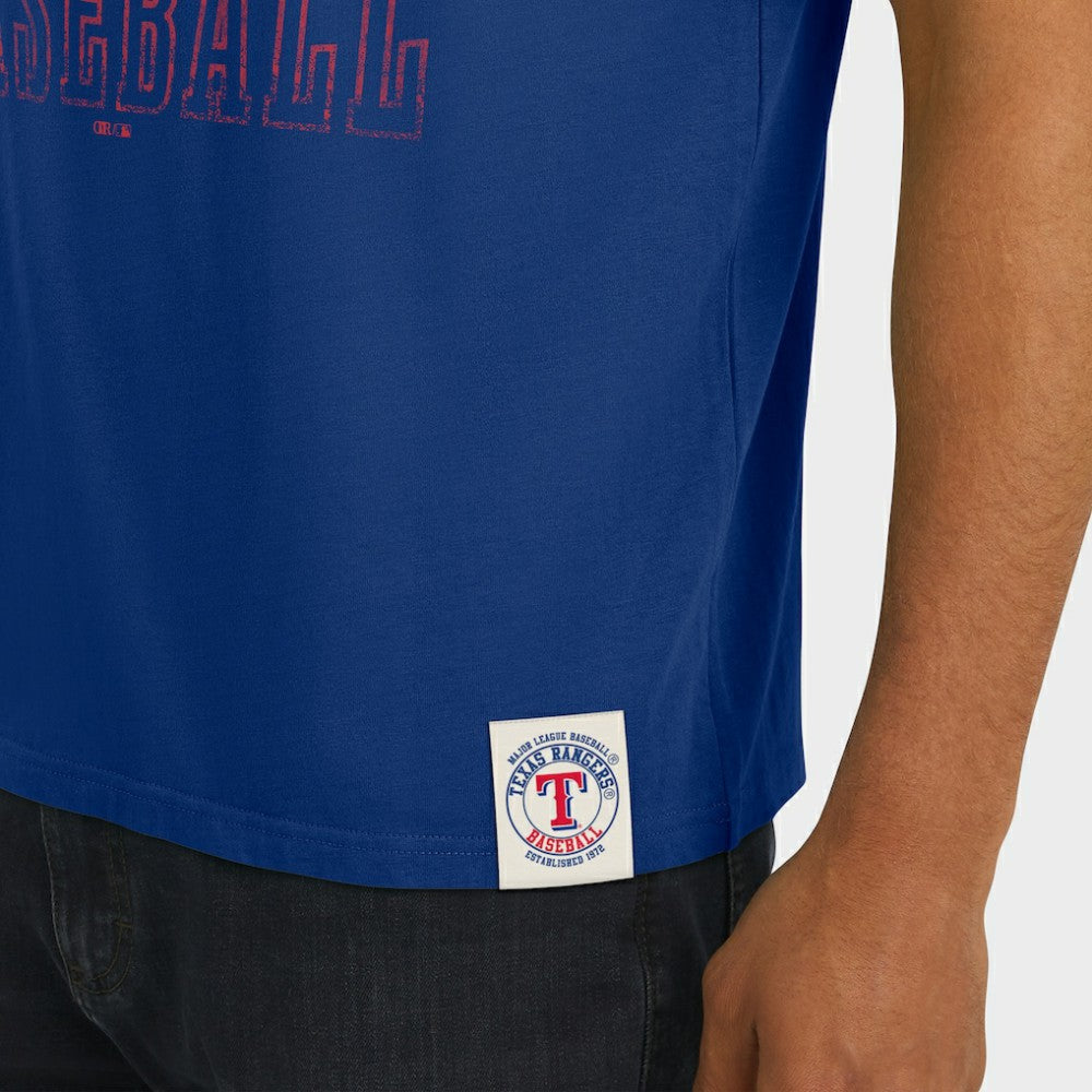Texas Rangers Darius Rucker Collection Distressed Sleeve Stripe T-Shirt - Royal