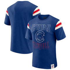 Chicago Cubs Darius Rucker Collection Distressed Sleeve Stripe T-Shirt - Royal