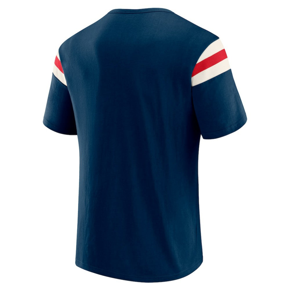Atlanta Braves Darius Rucker Collection Distressed Sleeve Stripe T-Shirt - Navy