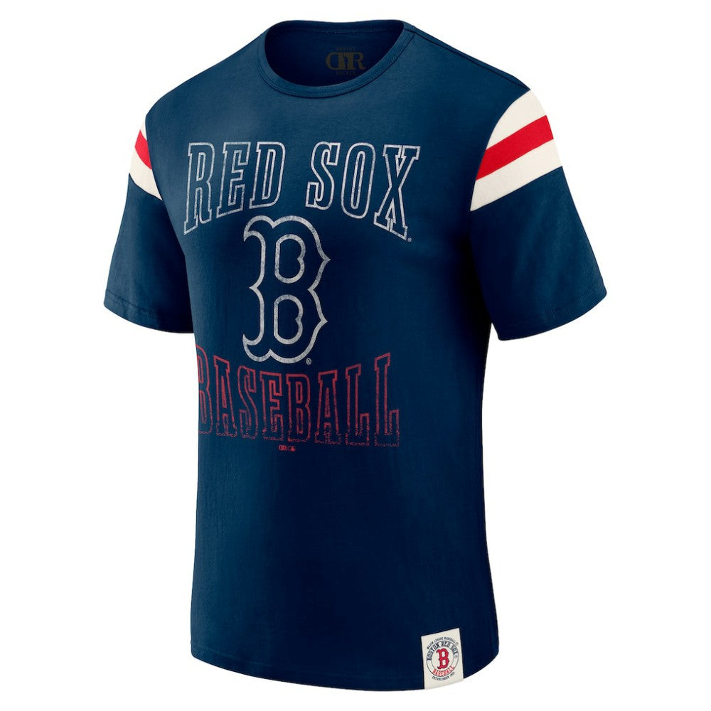 Boston Red Sox Darius Rucker Collection Distressed Sleeve Stripe T-Shirt - Navy