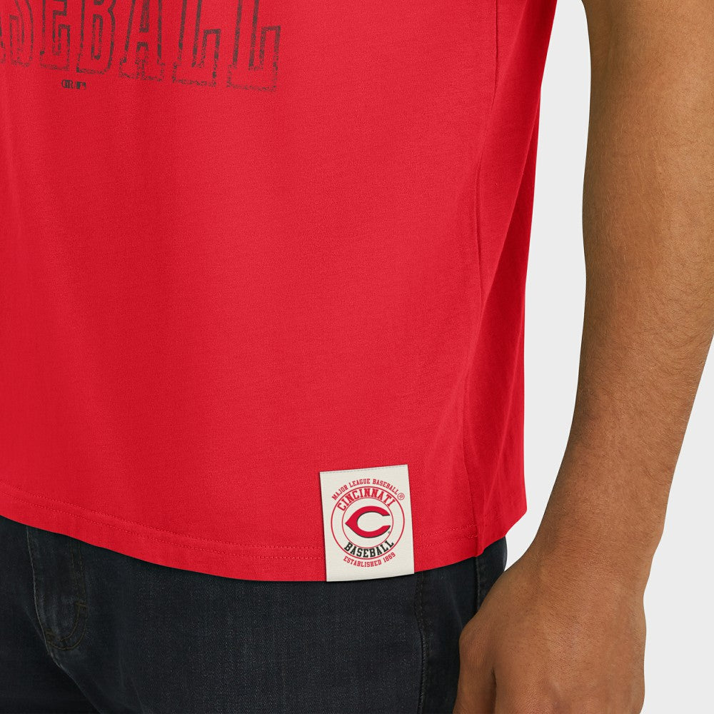 Cincinnati Reds Darius Rucker Collection Distressed Sleeve Stripe T-Shirt - Red