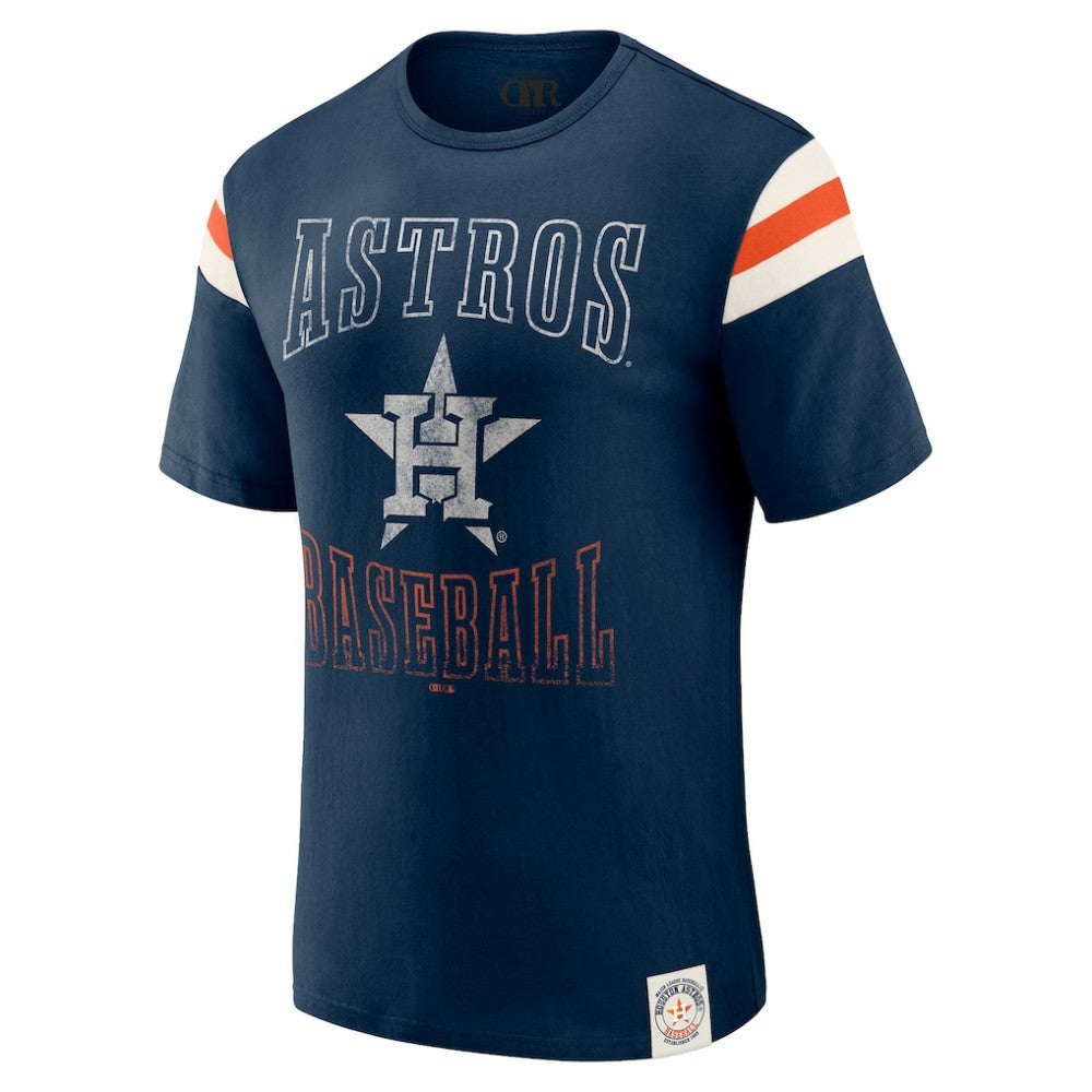 Houston Astros Darius Rucker Collection Distressed Sleeve Stripe T-Shirt - Navy
