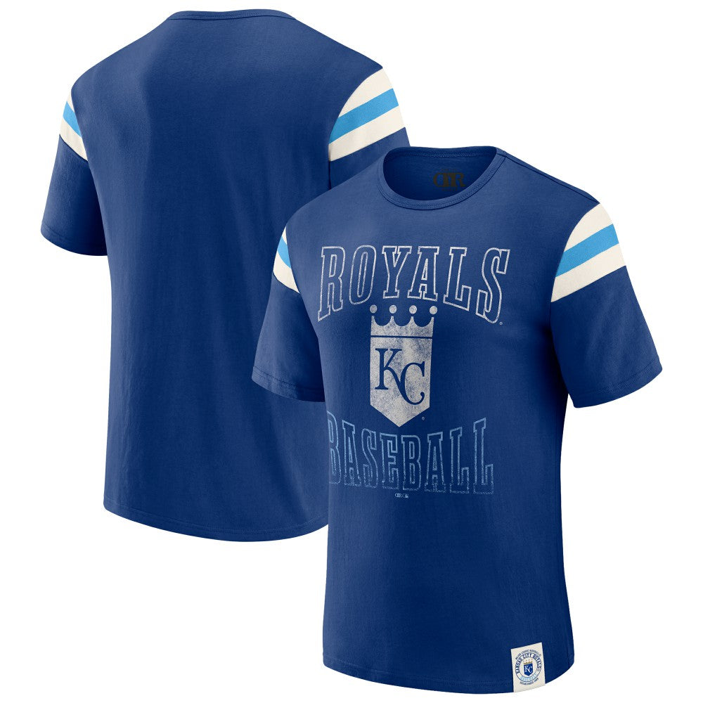 Kansas City Royals Darius Rucker Collection Distressed Sleeve Stripe T-Shirt - Royal