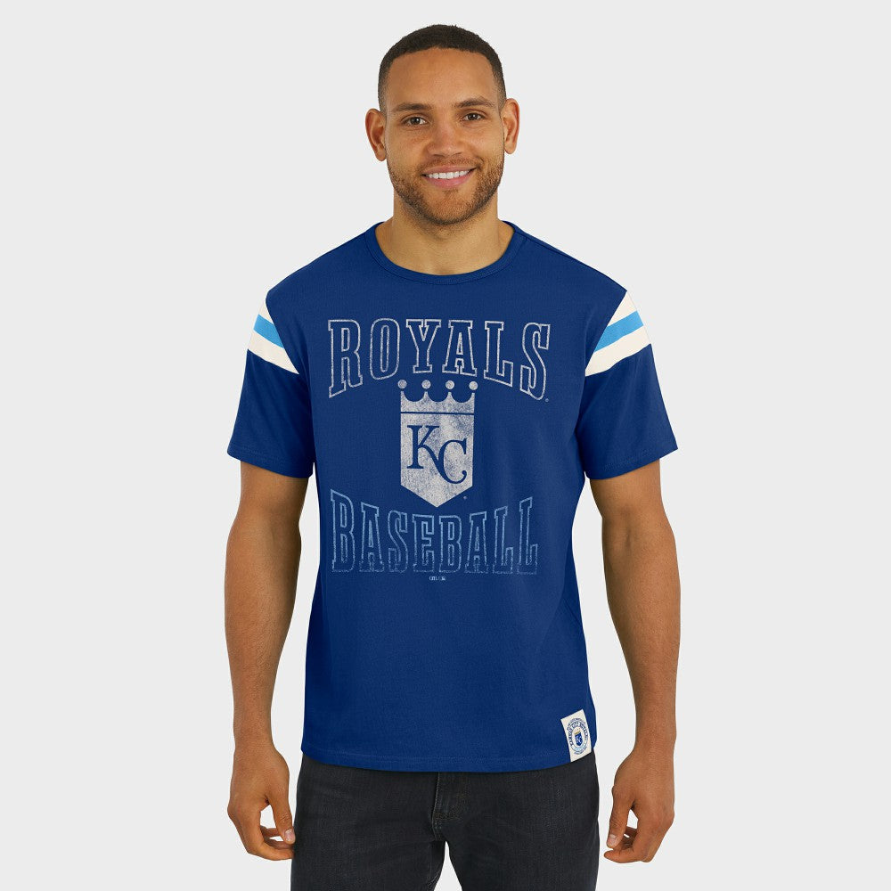 Kansas City Royals Darius Rucker Collection Distressed Sleeve Stripe T-Shirt - Royal