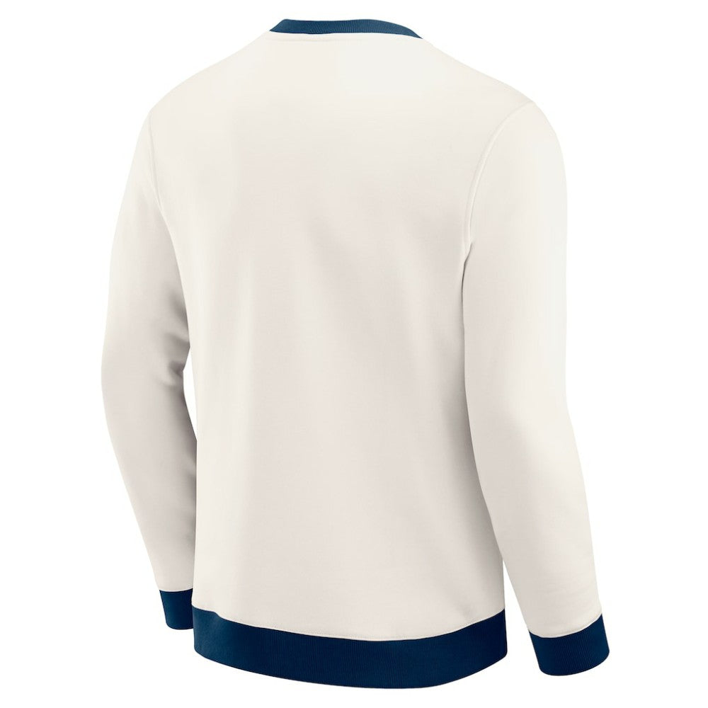 Detroit Tigers Darius Rucker Collection Colorblock Crewneck Sweatshirt - Cream
