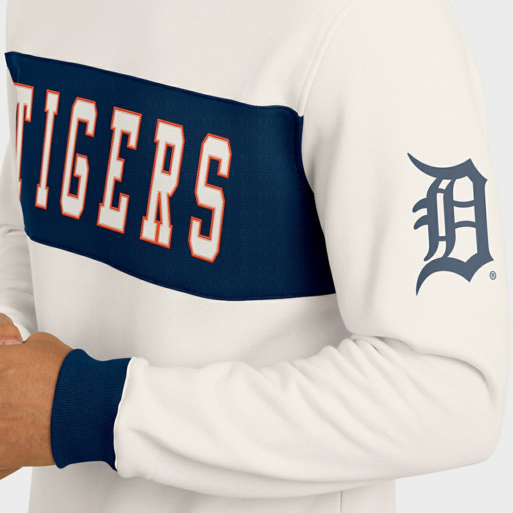Detroit Tigers Darius Rucker Collection Colorblock Crewneck Sweatshirt - Cream