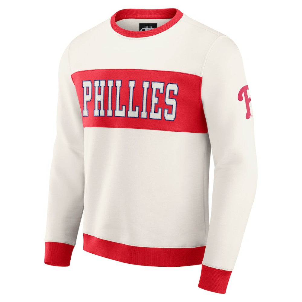 Philadelphia Phillies Darius Rucker Collection Colorblock Crewneck Sweatshirt - Cream