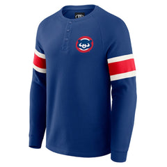 Chicago Cubs Darius Rucker Collection Waffle-Knit Raglan Long Sleeve Henley T-Shirt - Royal