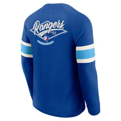 Texas Rangers Darius Rucker Collection Waffle-Knit Raglan Long Sleeve Henley T-Shirt - Royal