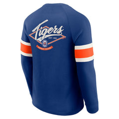 Detroit Tigers Darius Rucker Collection Waffle-Knit Raglan Long Sleeve Henley T-Shirt - Blue