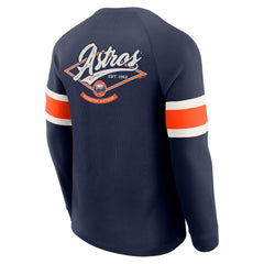 Houston Astros Darius Rucker Collection Waffle-Knit Raglan Long Sleeve Henley T-Shirt - Navy