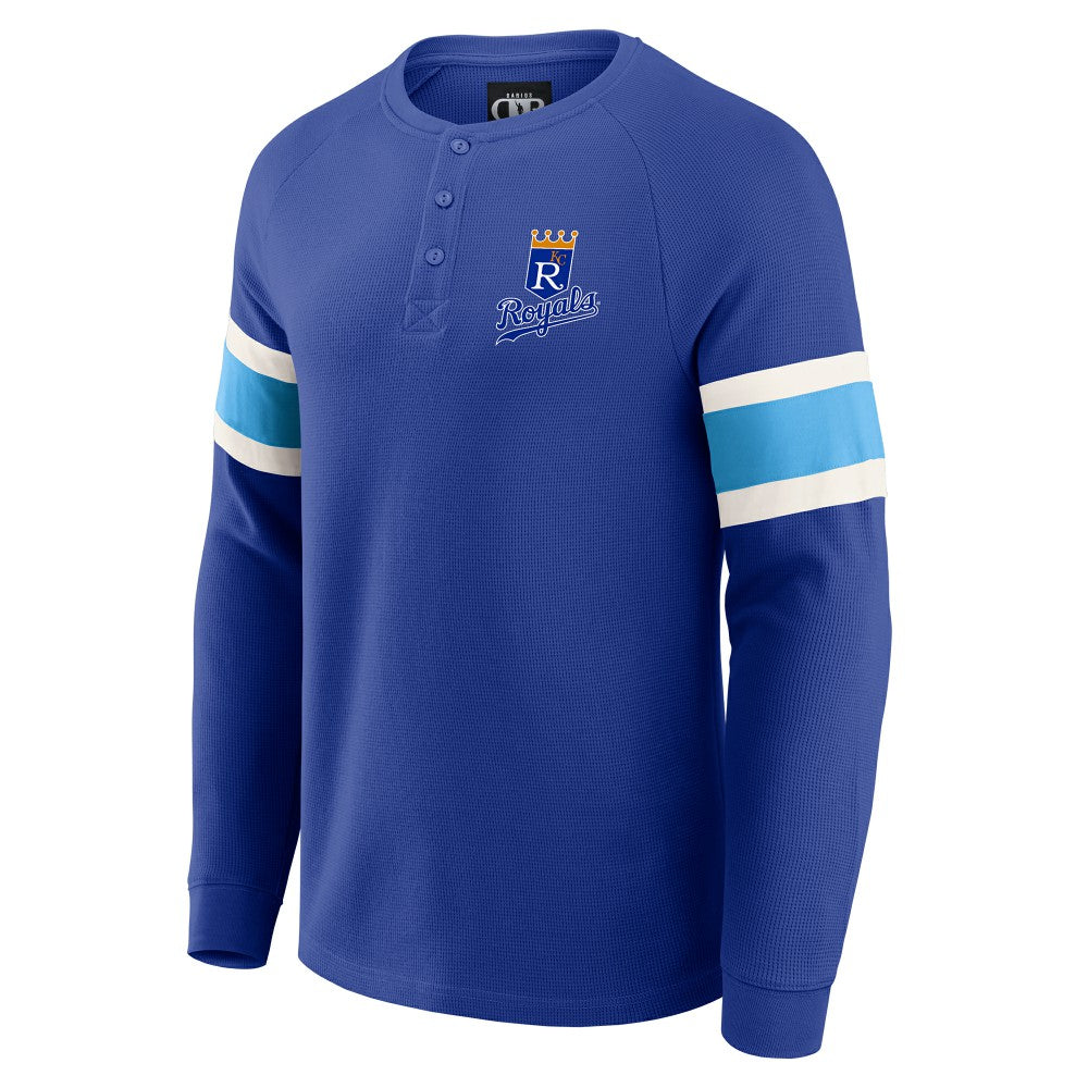 Kansas City Royals Darius Rucker Collection Waffle-Knit Raglan Long Sleeve Henley T-Shirt - Royal