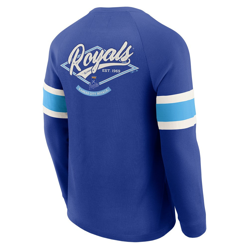 Kansas City Royals Darius Rucker Collection Waffle-Knit Raglan Long Sleeve Henley T-Shirt - Royal