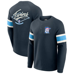 Minnesota Twins Darius Rucker Collection Waffle-Knit Raglan Long Sleeve Henley T-Shirt - Navy
