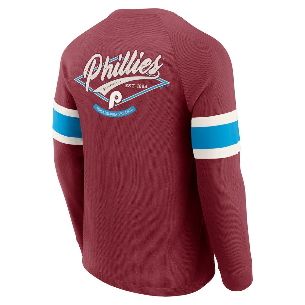 Philadelphia Phillies Darius Rucker Collection Waffle-Knit Raglan Long Sleeve Henley T-Shirt - Burgundy