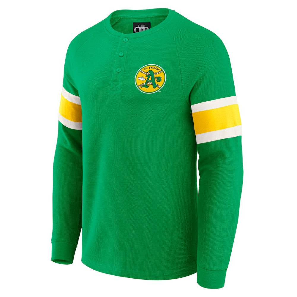 Athletics Darius Rucker Collection Waffle-Knit Raglan Long Sleeve Henley T-Shirt - Green
