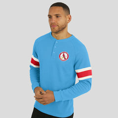 St. Louis Cardinals Darius Rucker Collection Waffle-Knit Raglan Long Sleeve Henley T-Shirt - Light Blue