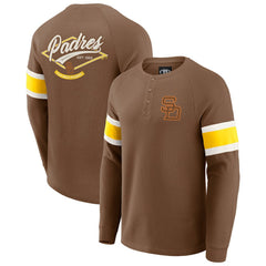 San Diego Padres Darius Rucker Collection Waffle-Knit Raglan Long Sleeve Henley T-Shirt - Brown