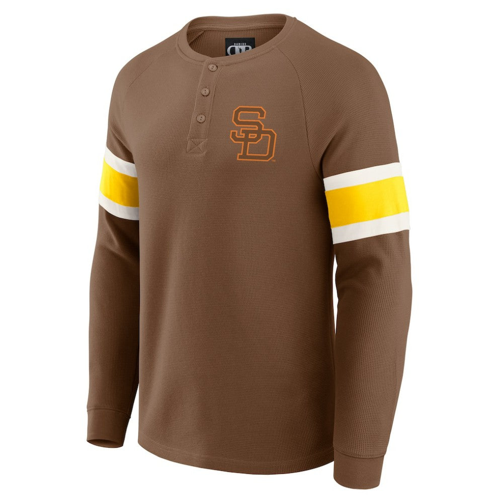 San Diego Padres Darius Rucker Collection Waffle-Knit Raglan Long Sleeve Henley T-Shirt - Brown