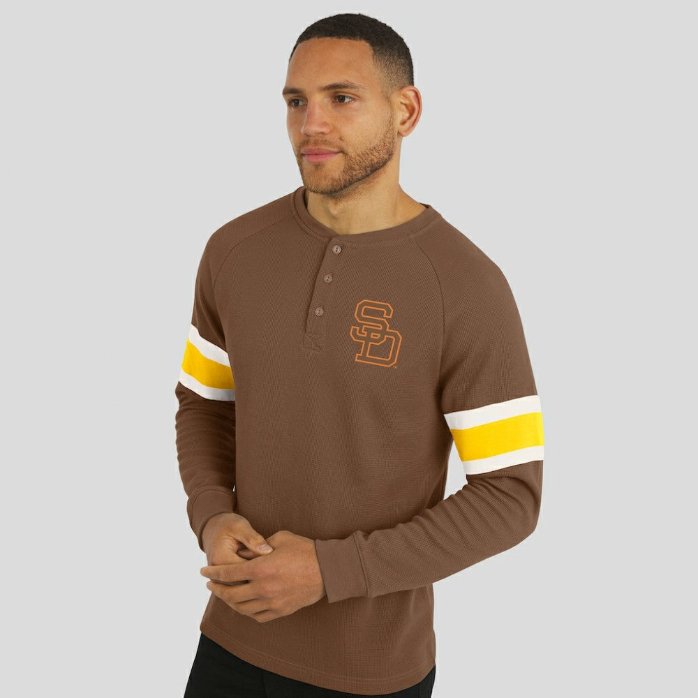 San Diego Padres Darius Rucker Collection Waffle-Knit Raglan Long Sleeve Henley T-Shirt - Brown