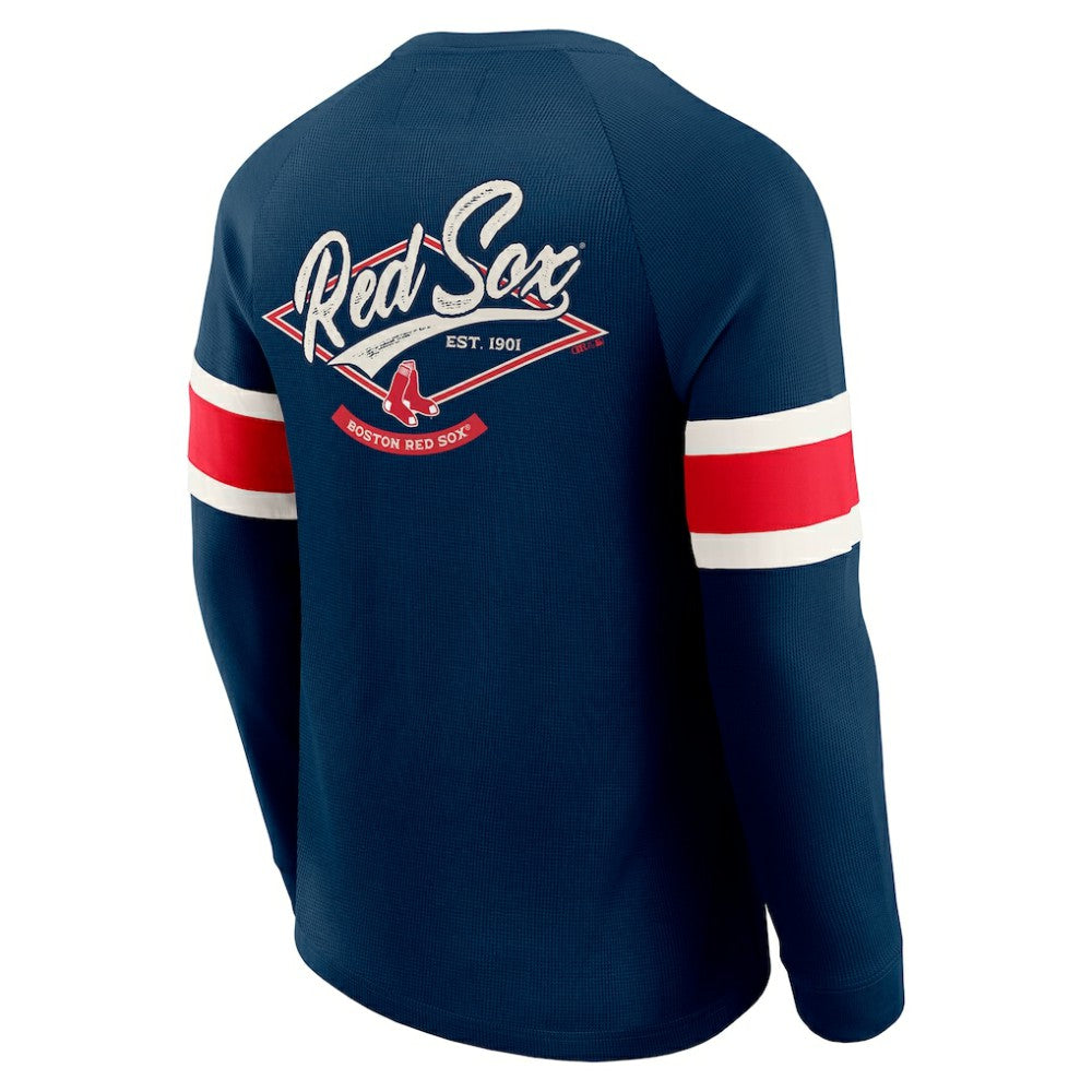 Boston Red Sox Darius Rucker Collection Waffle-Knit Raglan Long Sleeve Henley T-Shirt - Navy