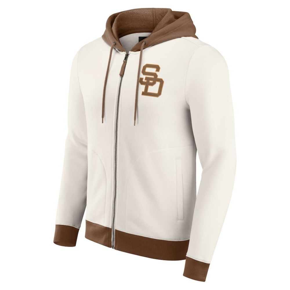 San Diego Padres Darius Rucker Collection Men's Polar Fleece Full-Zip Hoodie - Cream