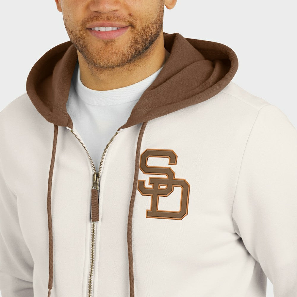 San Diego Padres Darius Rucker Collection Men's Polar Fleece Full-Zip Hoodie - Cream