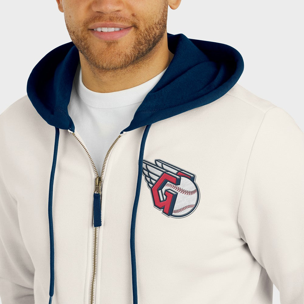 Cleveland Guardians Darius Rucker Collection Men's Polar Fleece Full-Zip Hoodie - Cream