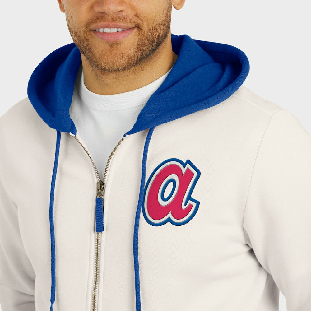 Atlanta Braves Darius Rucker Collection Men's Polar Fleece Full-Zip Hoodie - Cream
