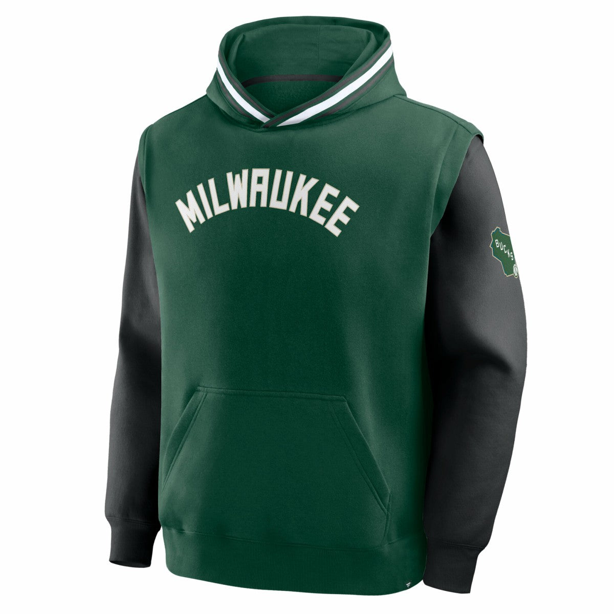 Milwaukee Bucks Half Court Shot Clock Fastbreak Hoodie - Hunter Green/Black | Fanatics discount