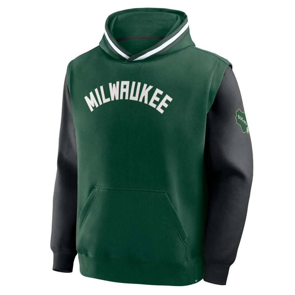 Milwaukee Bucks Half Court Shot Clock Fastbreak Hoodie - Hunter Green/Black | Fanatics discount