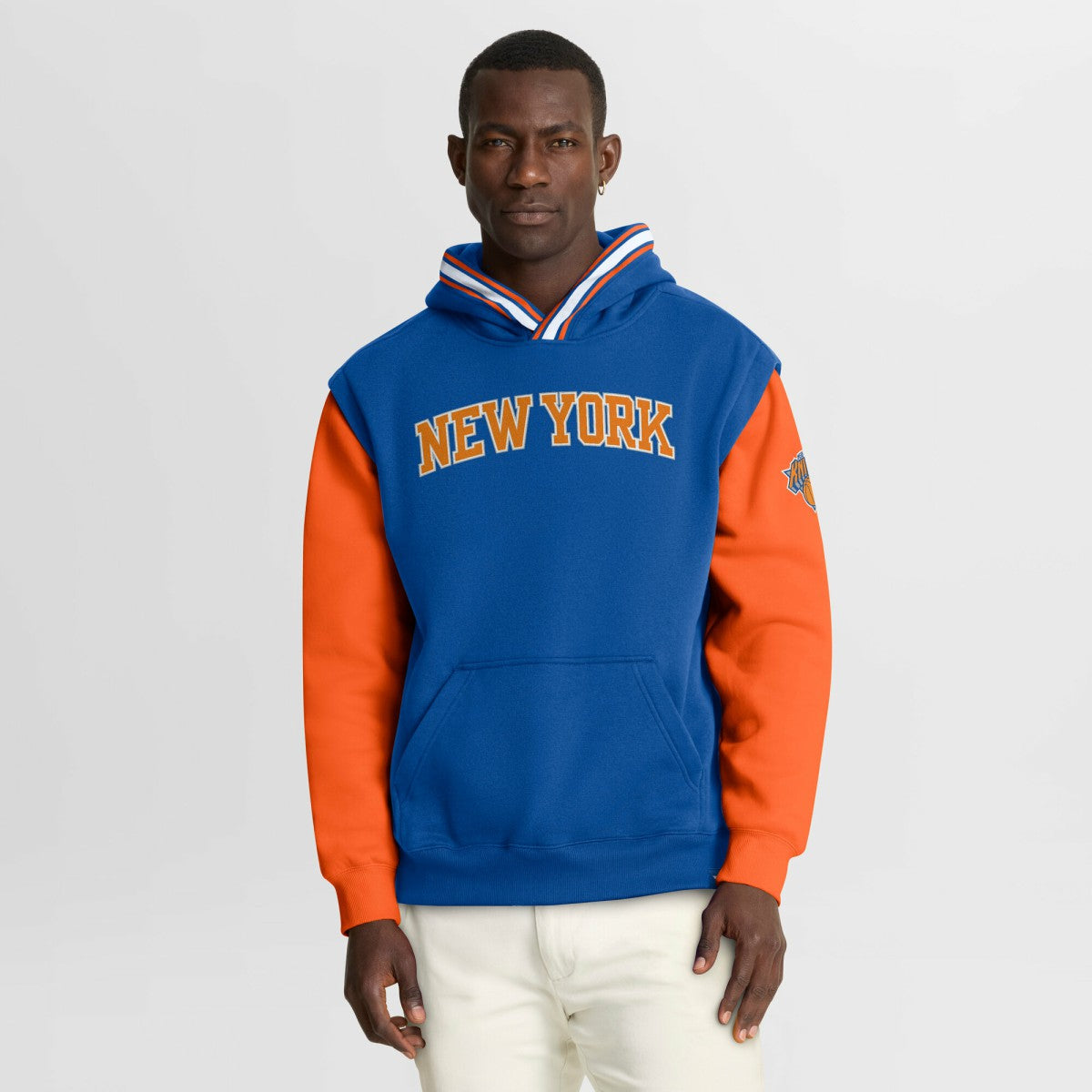 New York Knicks Half Court Shot Clock Fastbreak Hoodie - Blue/Orange | Fanatics for sale