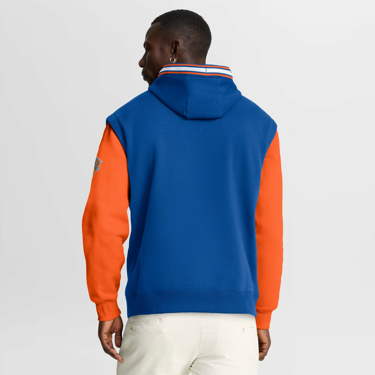 New York Knicks Half Court Shot Clock Fastbreak Hoodie - Blue/Orange | Fanatics for sale