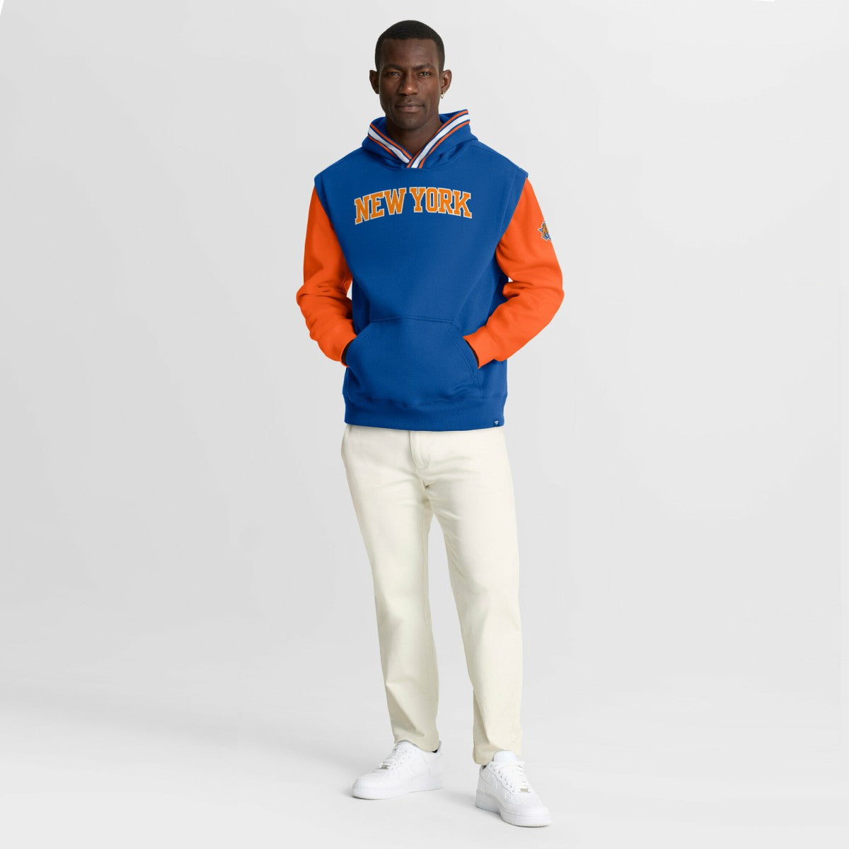 New York Knicks Half Court Shot Clock Fastbreak Hoodie - Blue/Orange | Fanatics for sale
