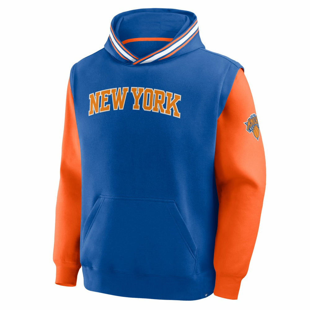 New York Knicks Half Court Shot Clock Fastbreak Hoodie - Blue/Orange | Fanatics for sale