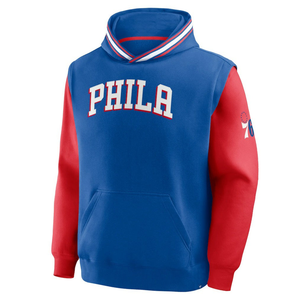 Philadelphia 76ers Half Court Shot Clock Fastbreak Hoodie - Royal/Red | Fanatics on sale