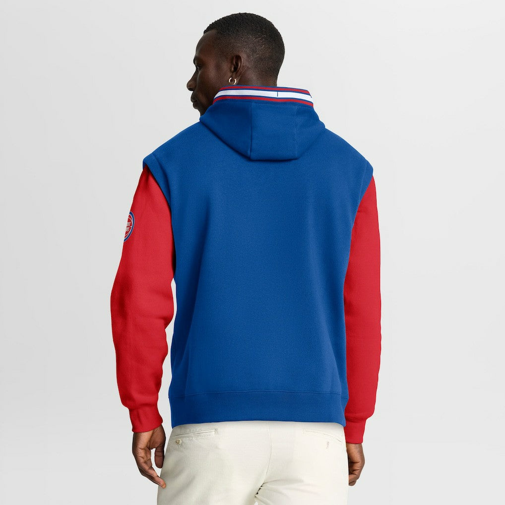 Detroit Pistons Half Court Shot Clock Fastbreak Hoodie sale - Blue/Red | Fanatics discount