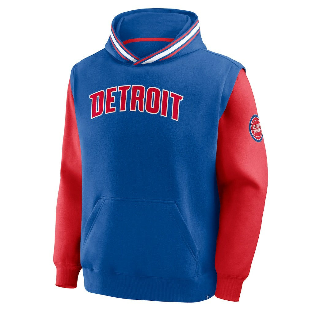 Detroit Pistons Half Court Shot Clock Fastbreak Hoodie sale - Blue/Red | Fanatics discount