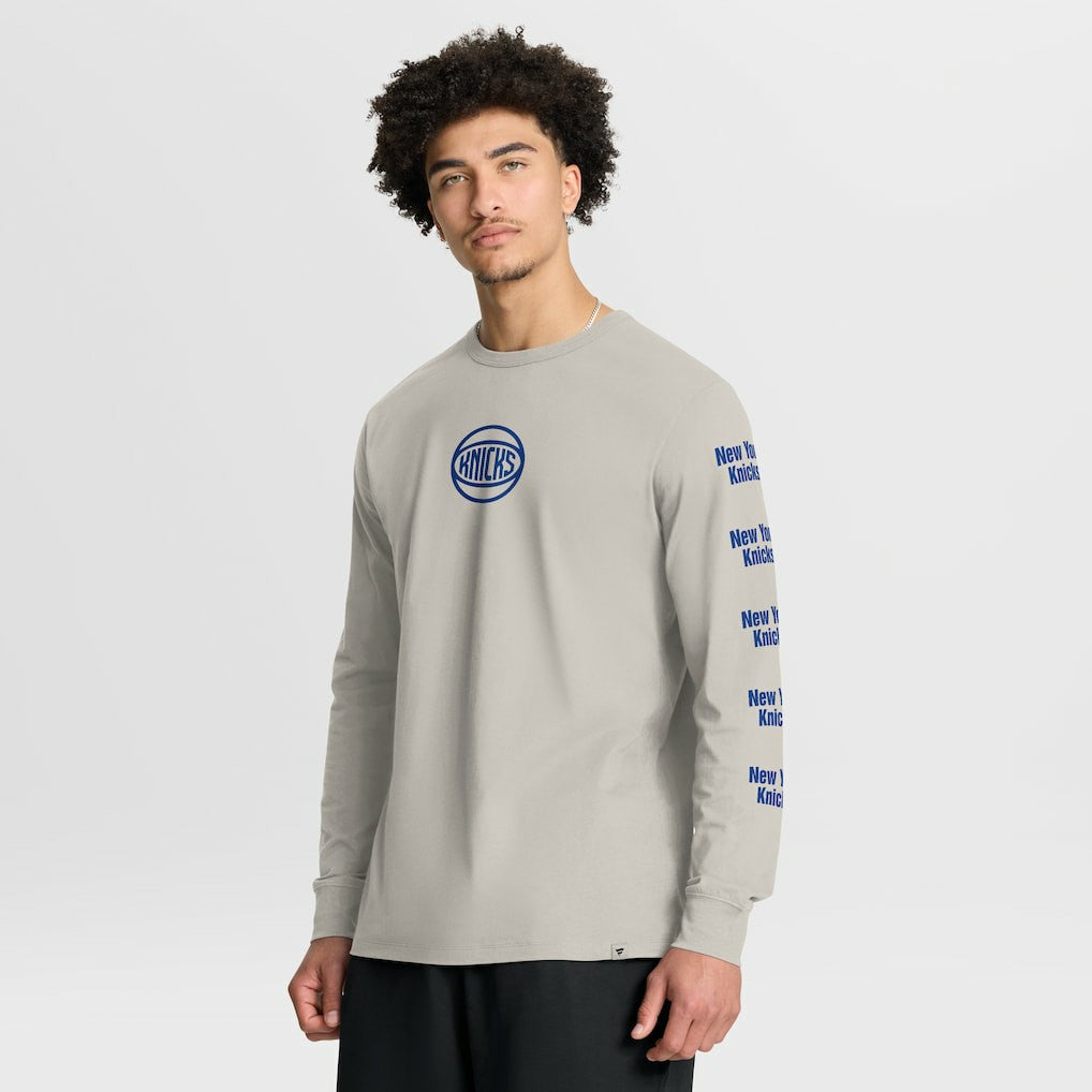 New York Knicks Crossover Collection Ball Screen Action Premium Long Sleeve T-Shirt - Cream | Fanatics discount
