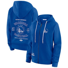 Golden State Warriors WEAR by Erin Andrews Women's Vintage Full-Zip Raglan Hoodie sale - Blue cheap