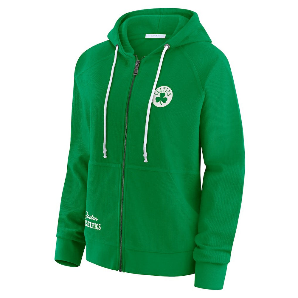Boston Celtics WEAR by Erin Andrews Women's Vintage Full-Zip Raglan Hoodie - Green on sale