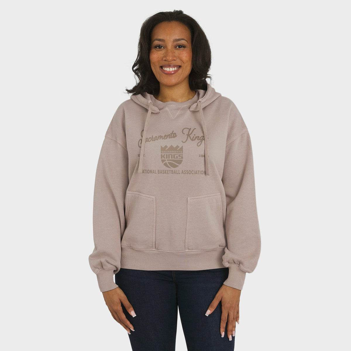 Sacramento Kings WEAR by Erin Andrews Women's Washed Pullover Crewdie - Tan on sale