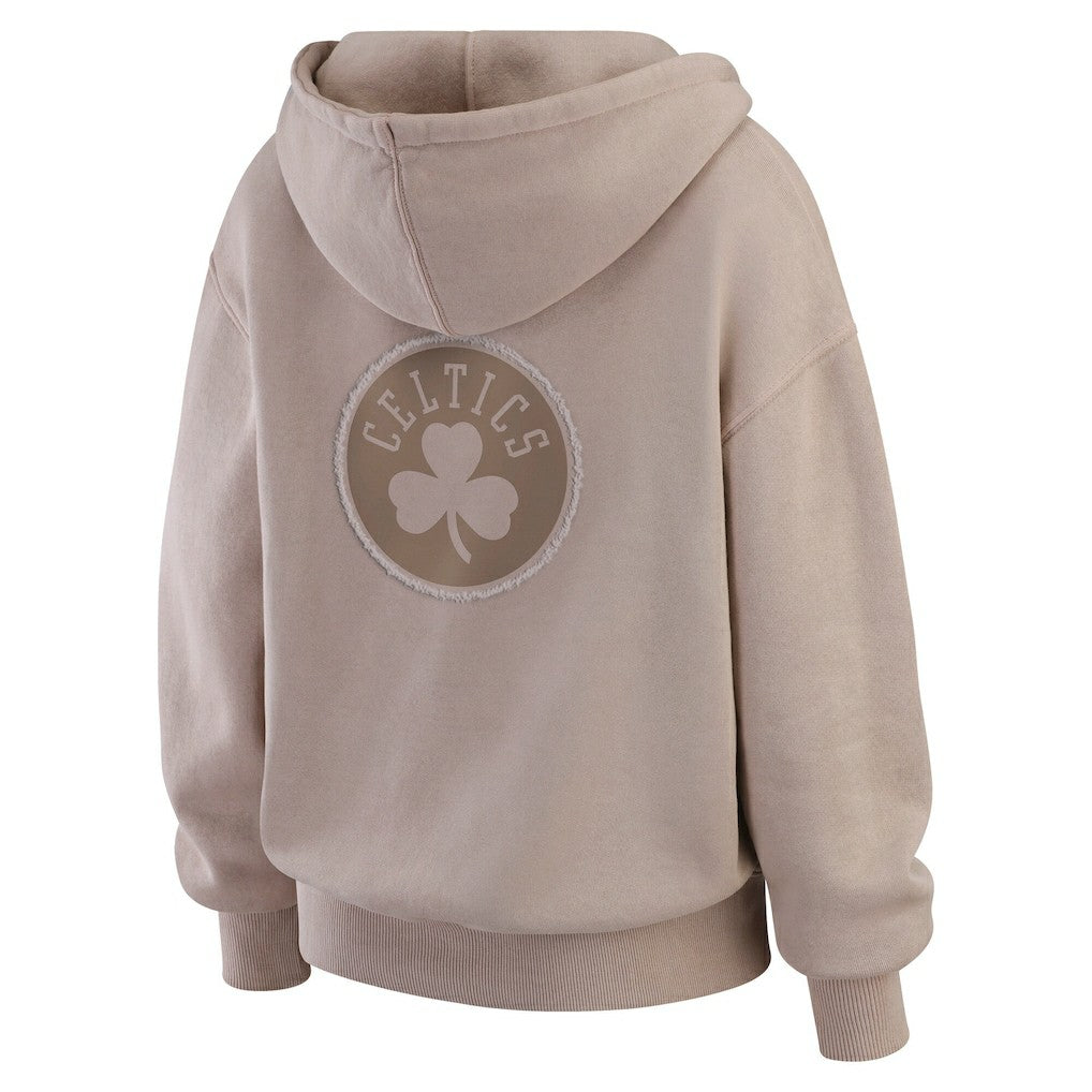 Boston Celtics WEAR by Erin Andrews Women's Washed Pullover Crewdie - Tan discount
