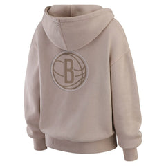 Brooklyn Nets WEAR by Erin Andrews Women's Washed Pullover Crewdie - Tan outlet