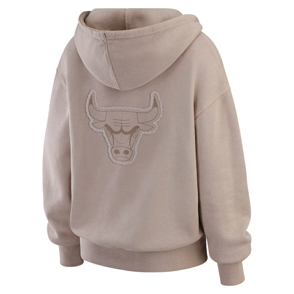 Chicago Bulls WEAR by Erin Andrews Women's Washed Pullover Crewdie - Tan sale