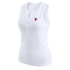 Chicago Bulls WEAR by Erin Andrews Women's Rib-Knit Henley Tank Top sale - White sale