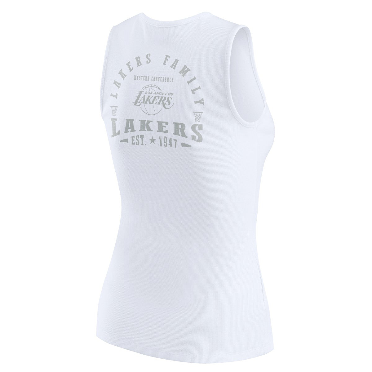 Los Angeles Lakers WEAR by Erin Andrews Women's Rib-Knit Henley Tank Top - White shop