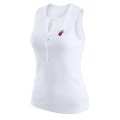 Miami Heat WEAR by Erin Andrews Women's Rib-Knit Henley Tank Top - White discount