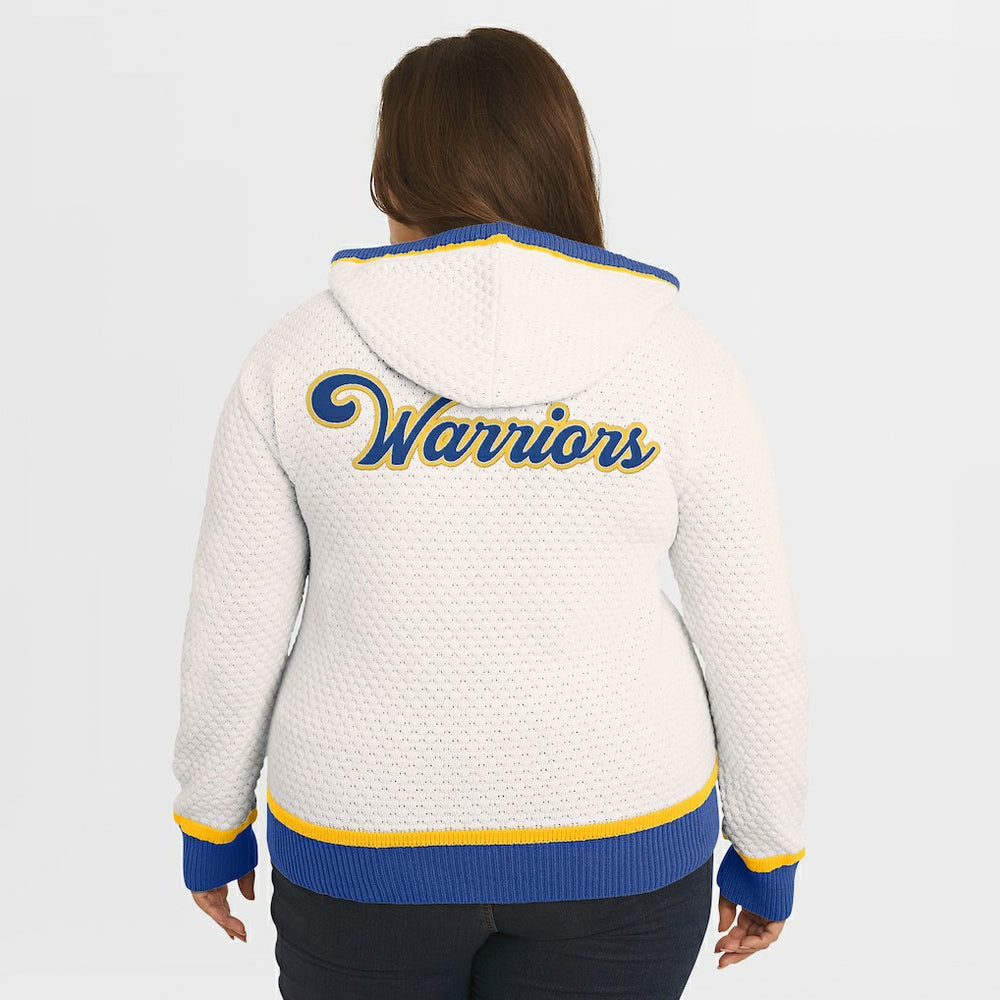 Golden State Warriors WEAR by Erin Andrews Women's Plus Size Hoodie Sweater sale - Cream for sale