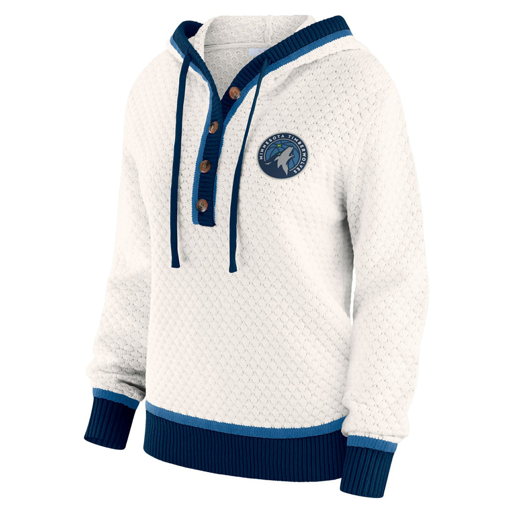 Minnesota Timberwolves WEAR by Erin Andrews Women's Plus Size Hoodie Sweater - Cream shop